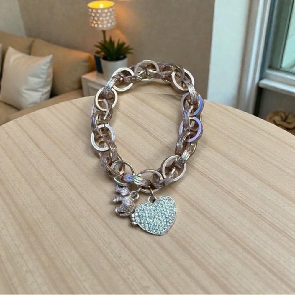 🫶🏻 Rose Gold Heart Locket Charm Bracelet